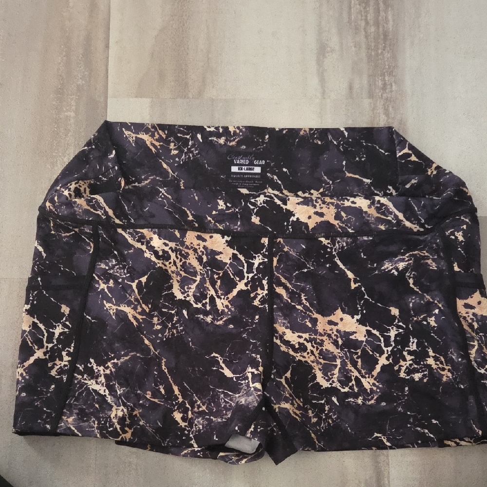 Constantly Varied Gear Women's Athletic Shorts Gold Marble Size XXL 2.5" Inseam